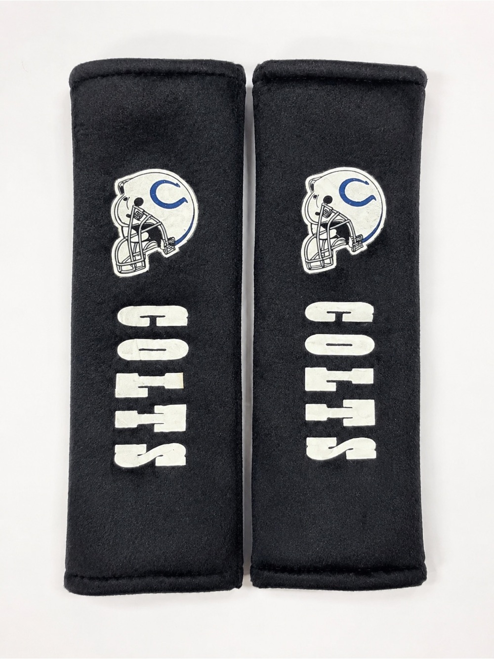 NFL Colts Black and White Helmet Logo Seatbelt Shoulder Pads